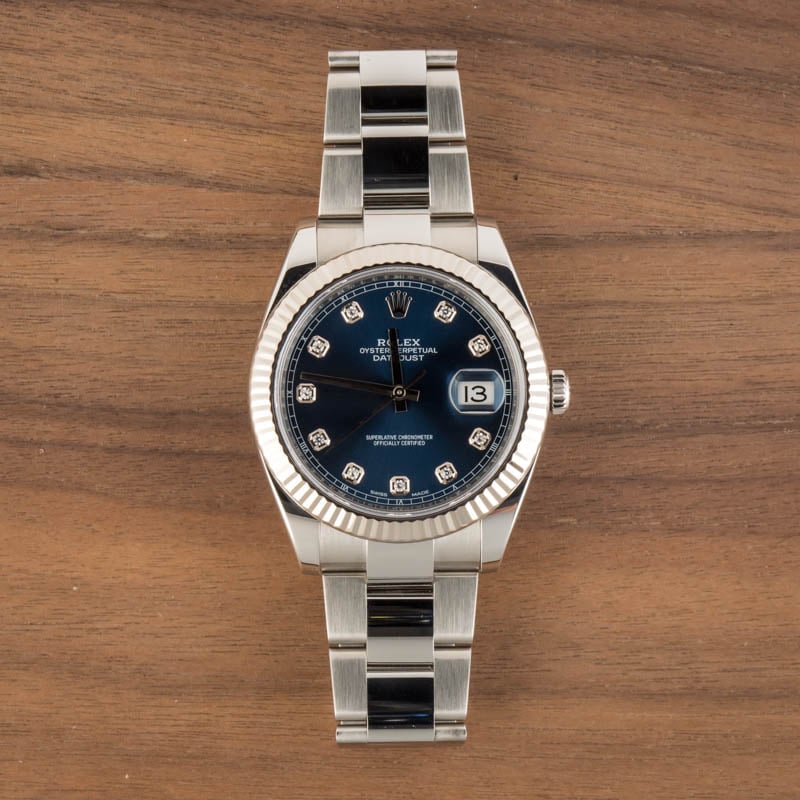 Rolex Datejust 41 Ref 126334 Blue Diamond Dial