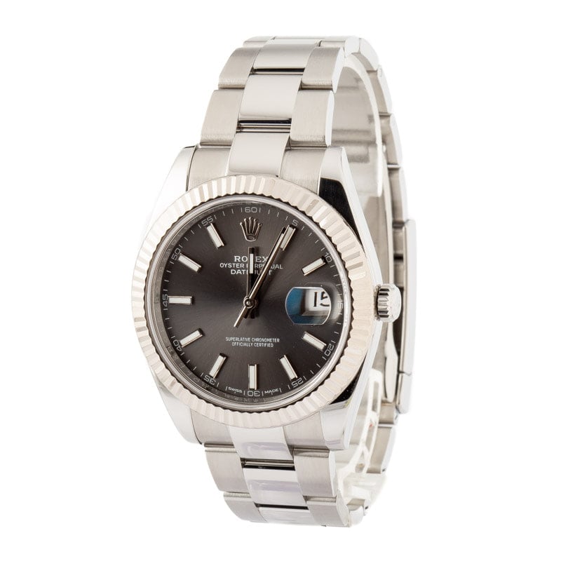 Rolex Datejust 41 Ref 126334 Slate Chromalight Dial