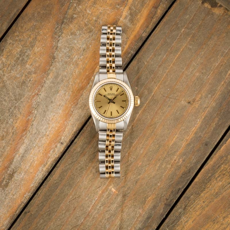 Rolex Ladies 67193 Oyster Perpetual Champagne Dial