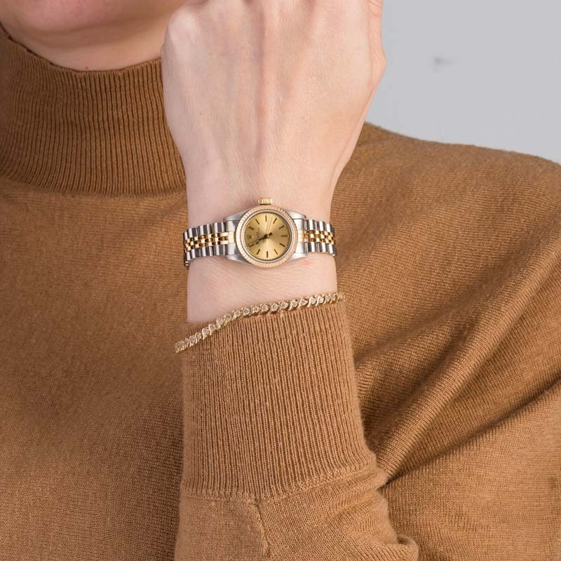 Rolex Ladies 67193 Oyster Perpetual Champagne Dial