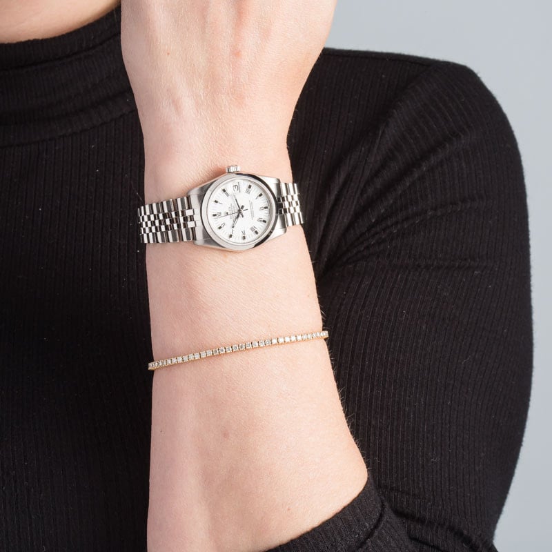 Ladies Rolex Datejust 31 Ref 68240 White Dial