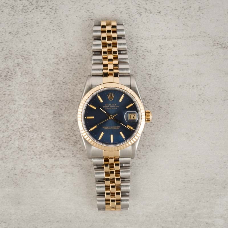 Used Rolex Datejust 68273 Blue Index Dial