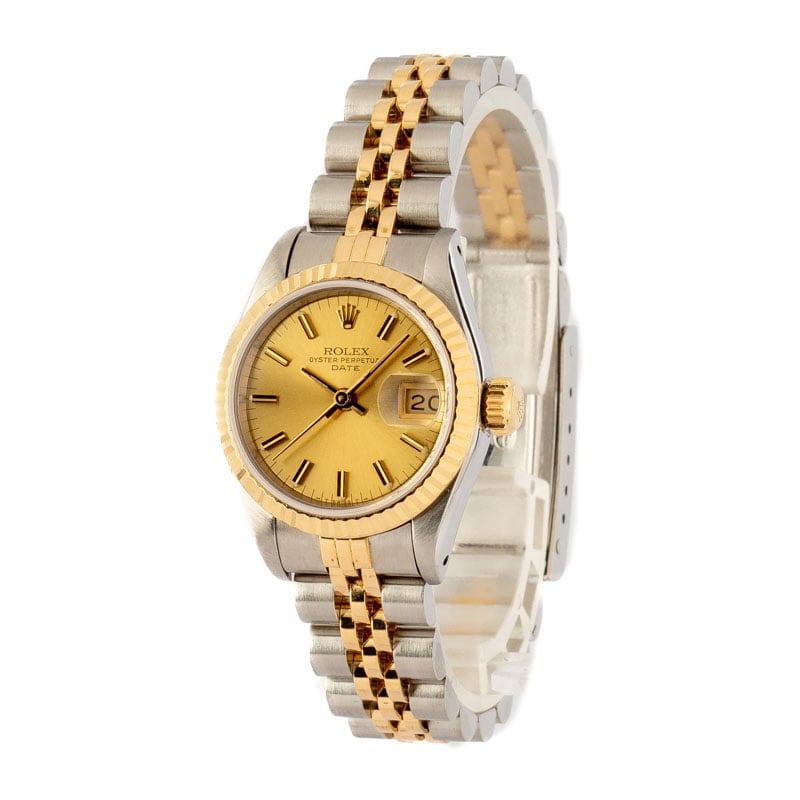 Ladies Pre-Owned Rolex Date 69173 Steel & Gold