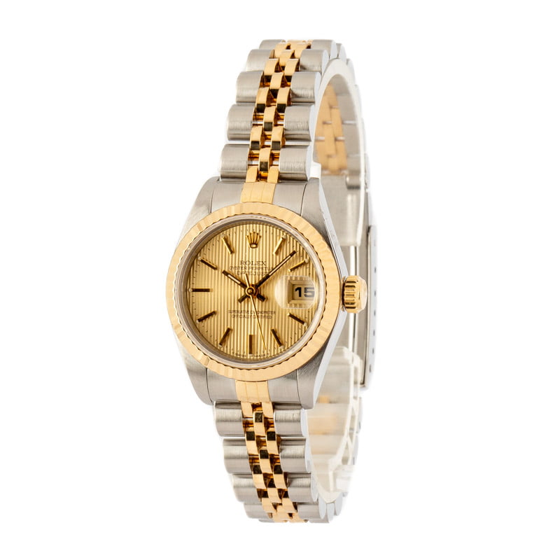 Lady Rolex Datejust 69173 Champagne Tapestry Dial