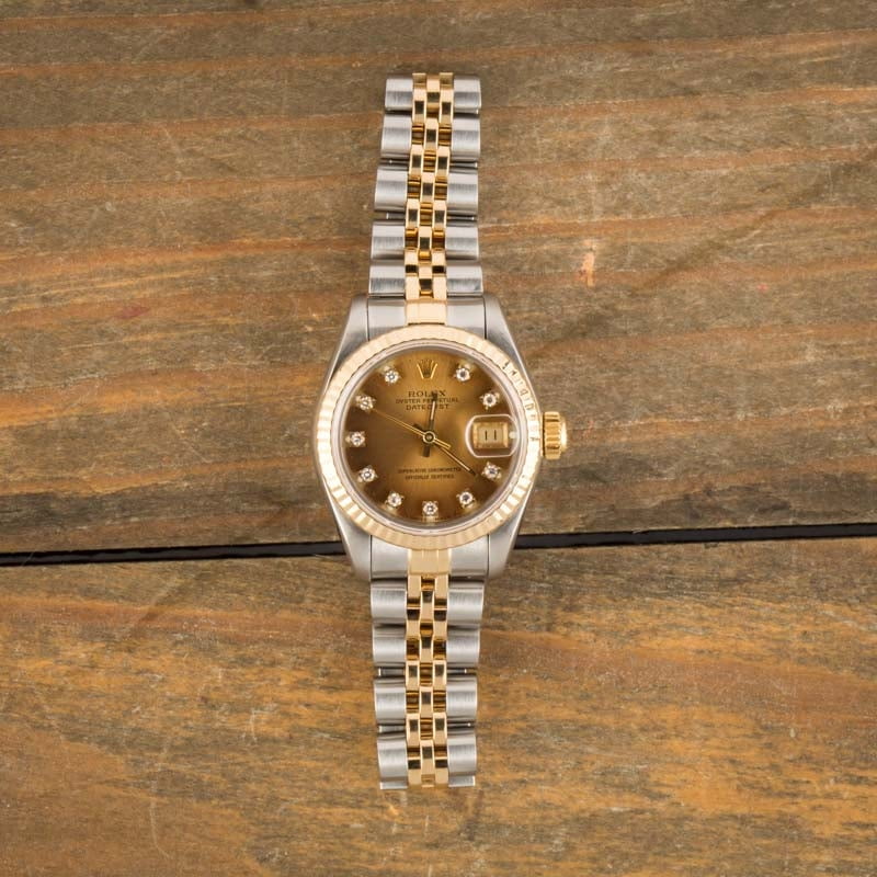 Rolex Lady Datejust 69173 Diamond Dial Two Tone Jubilee