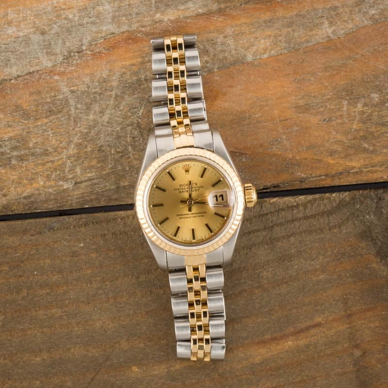 Pre Owned Rolex Datejust 69173 Champagne Index Dial