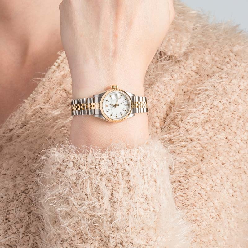 Ladies Rolex Date Ref 69173 White Dial