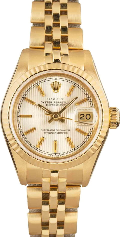 Rolex 69178 Datejust Diamond Dial 18k Yellow Gold Watch