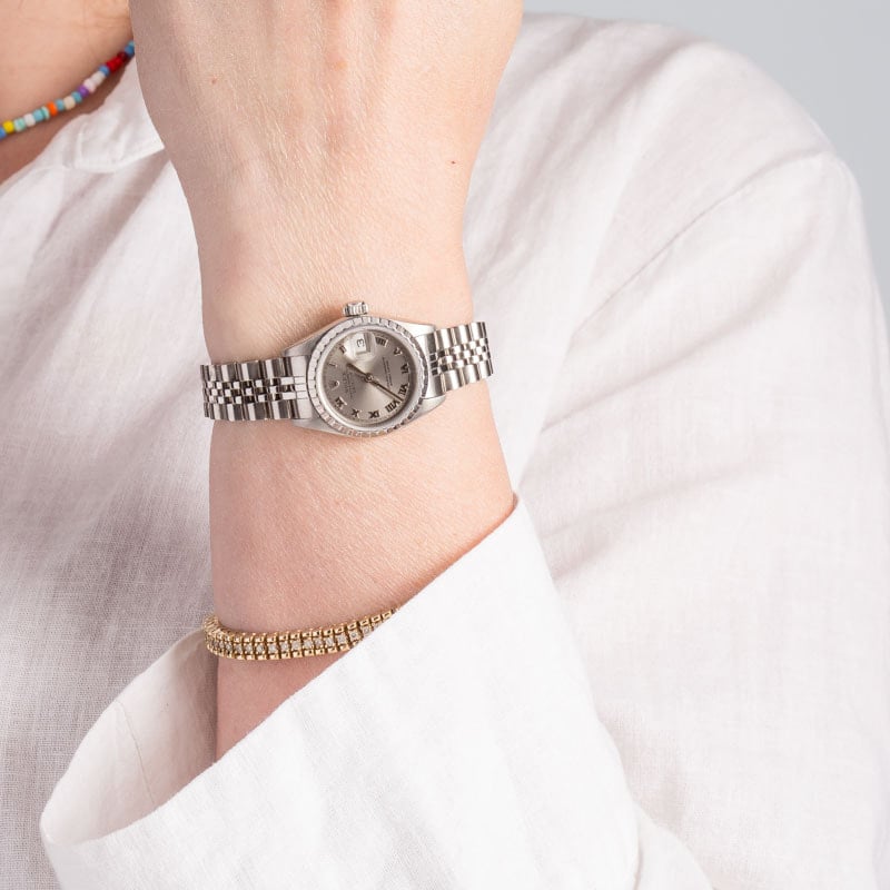 Ladies Rolex Datejust 69190 Silver Roman Dial