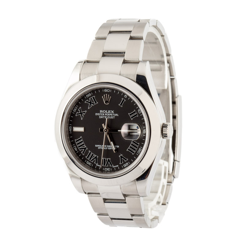 Rolex Datejust II 116300 Black Roman Dial