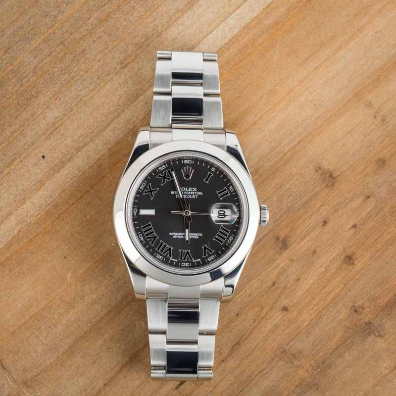 Rolex Datejust II 116300 Black Roman Dial