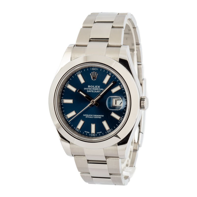 Pre Owned Rolex Datejust II Ref 116300 Blue Dial