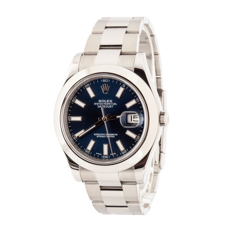 Rolex Datejust II Ref 116300 Blue Superluminova Dial