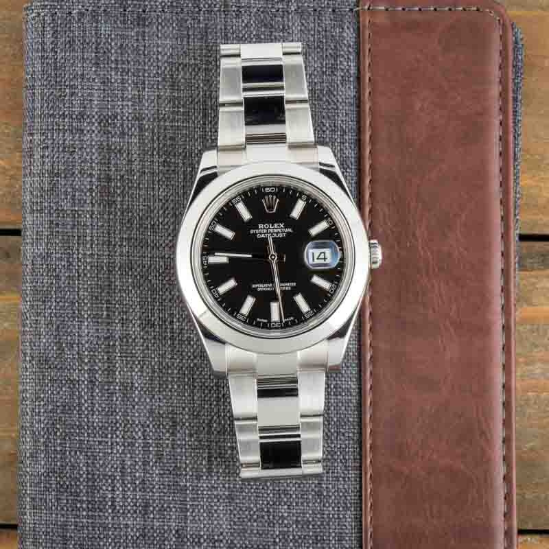 Used Rolex Datejust II Stainless Steel 116300 Black Dial