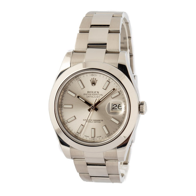 Used Rolex Datejust II Ref 116300 Silver Dial