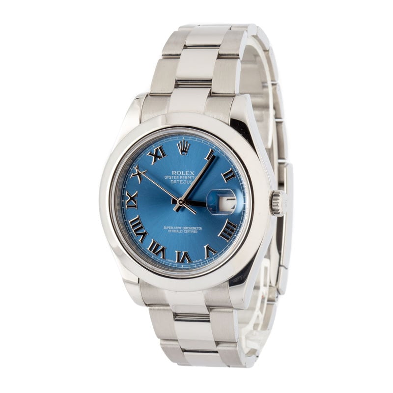 Used Rolex Datejust 41 Ref 116300 Blue Roman