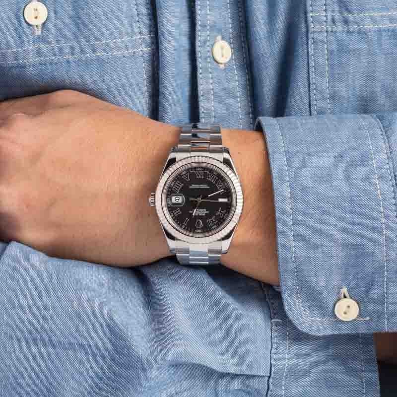 174318 Rolex Datejust II Ref 116334 Black Roman Dial