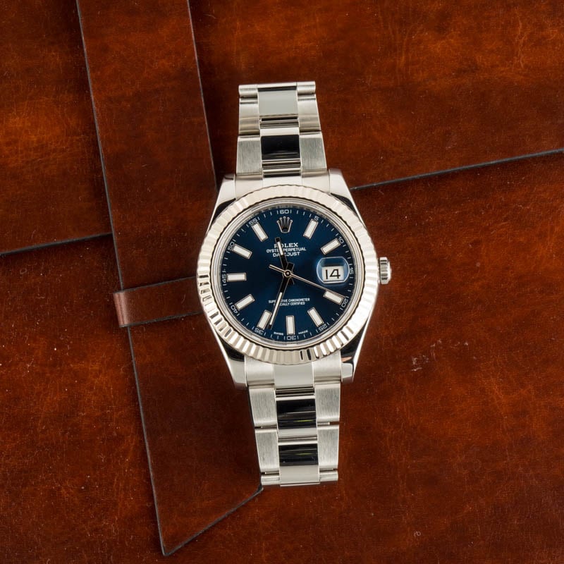 Pre-Owned Rolex Datejust II Ref 116334 Blue Index Dial