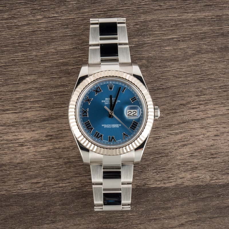 Rolex Datejust II Ref 116334 Blue Roman Dial