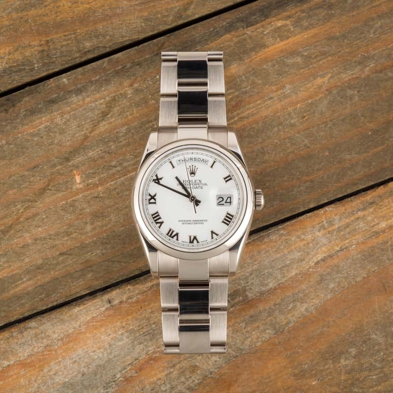 Pre Owned Rolex Day-Date 118209 18k White Gold