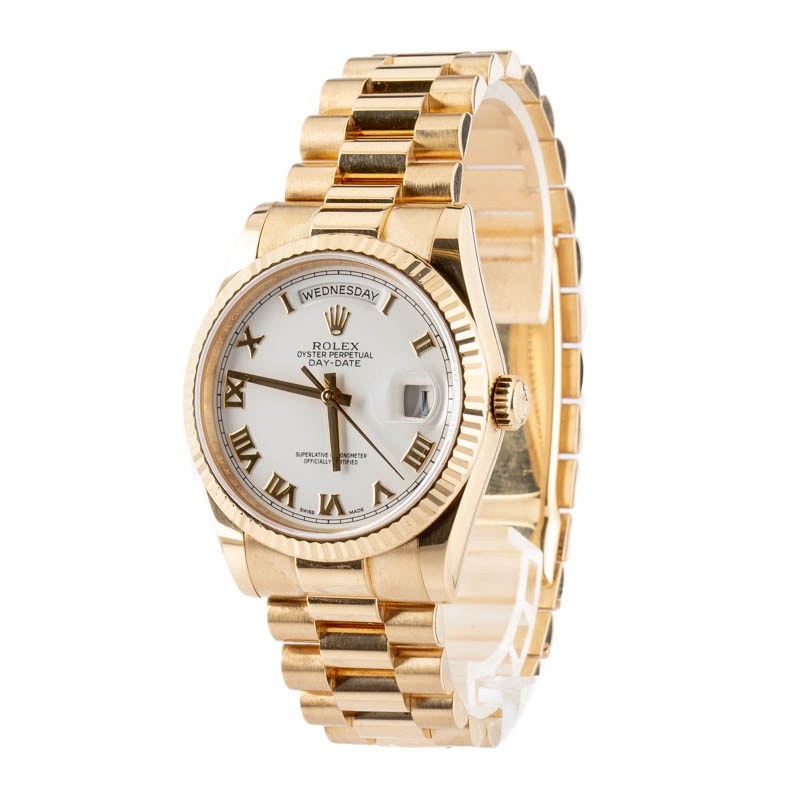 Rolex Day-Date President 118238 White Roman Dial