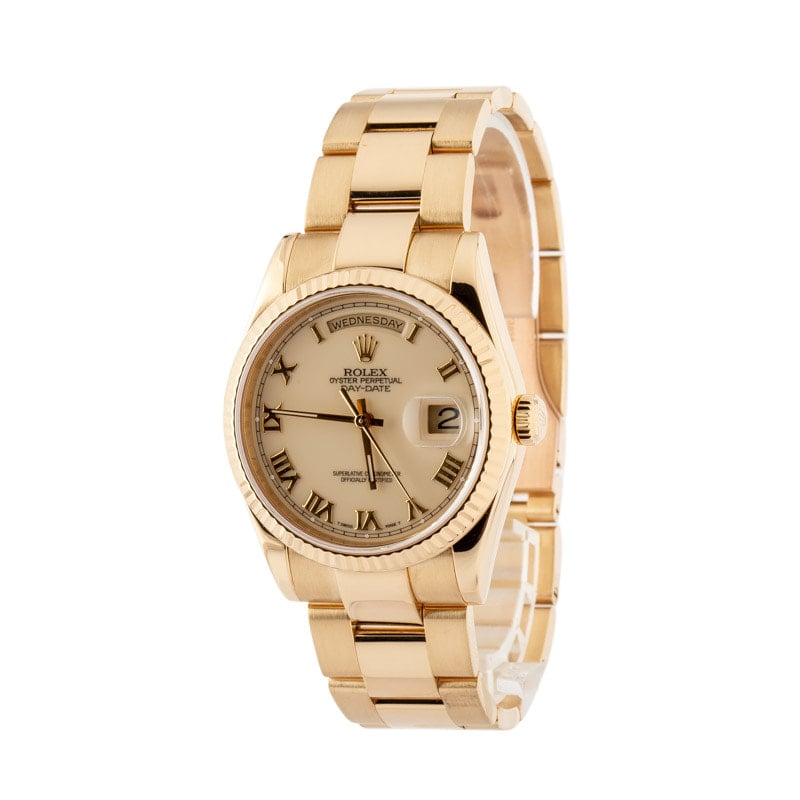 Rolex Day-Date 118238 Ivory Roman Dial