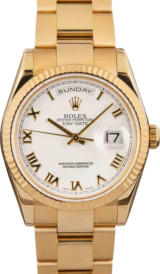 Rolex Day-Date 118238 White Roman Dial