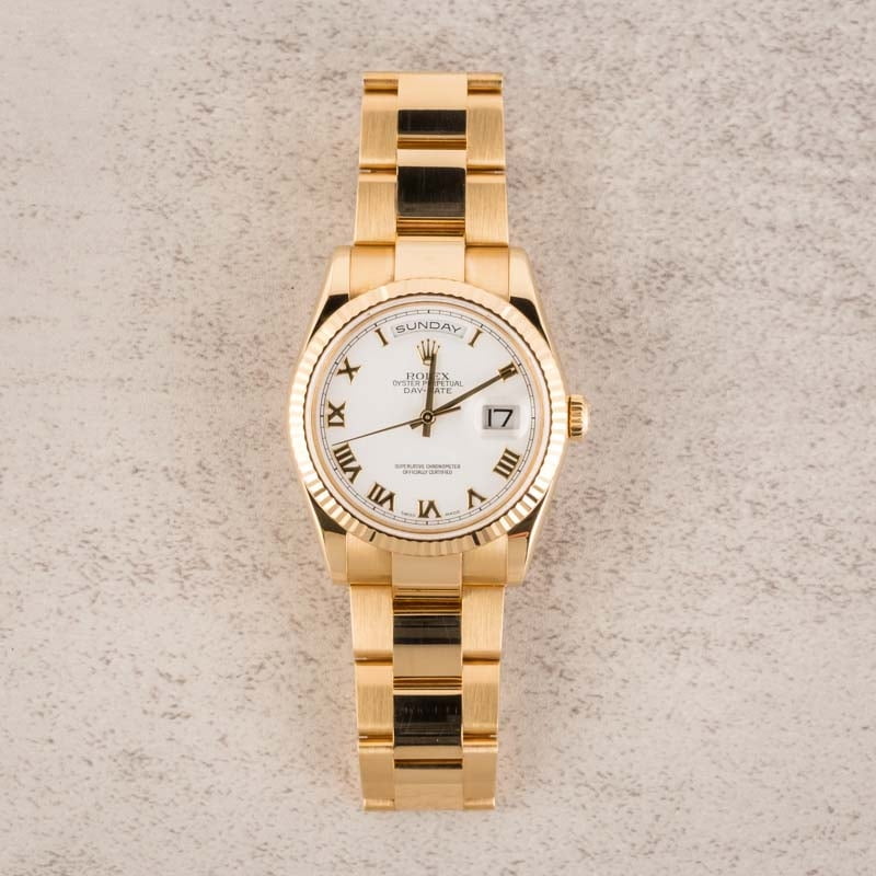 Rolex Day-Date 118238 White Roman Dial