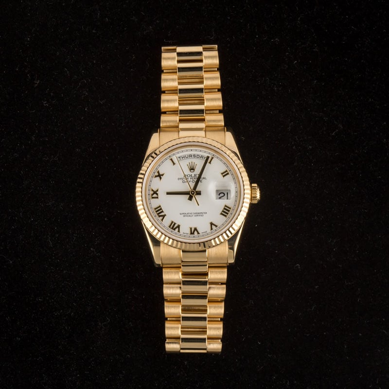 Rolex Day-Date President 118238 White Roman Dial