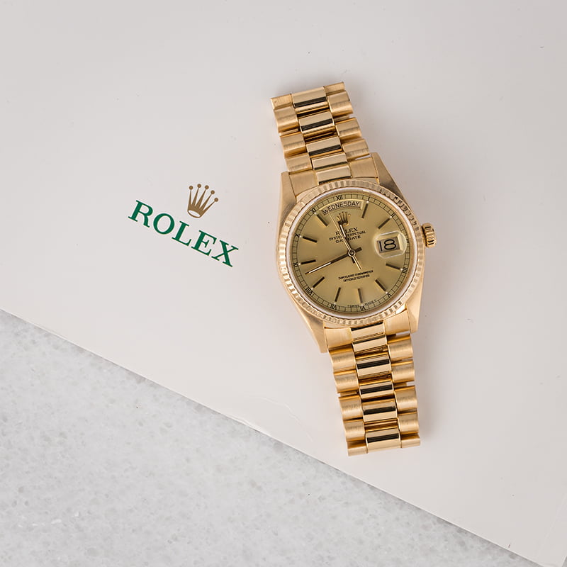 Men's Rolex Day-Date 18038 Yellow Gold Watch