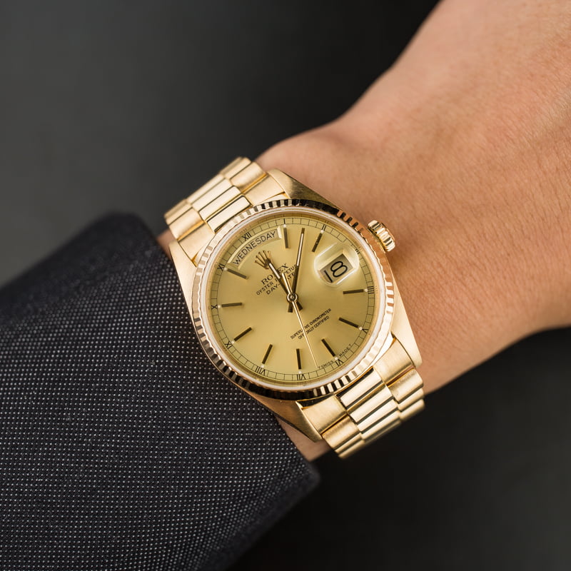 Men's Rolex Day-Date 18038 Yellow Gold Watch