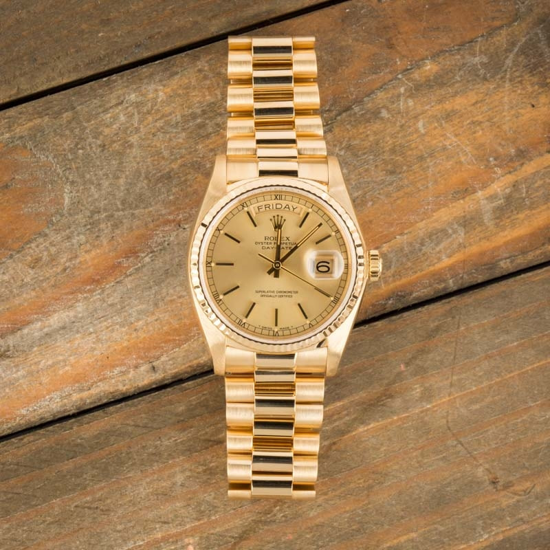 Used Rolex Day-Date 18038 18K Yellow Gold