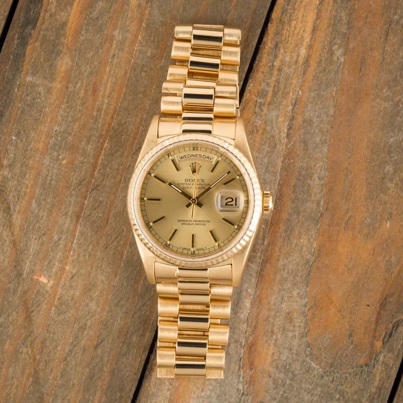 Buy Used Rolex Day Date 18238 Bob s Watches Sku 159694