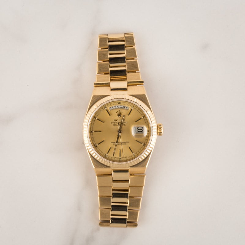 Rolex Day-Date OysterQuartz 19018 18k Yellow Gold