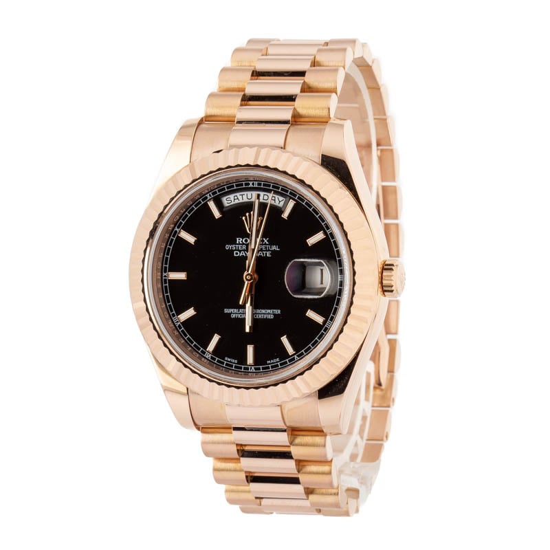 Rolex Day-Date II Ref 218235 Black Dial