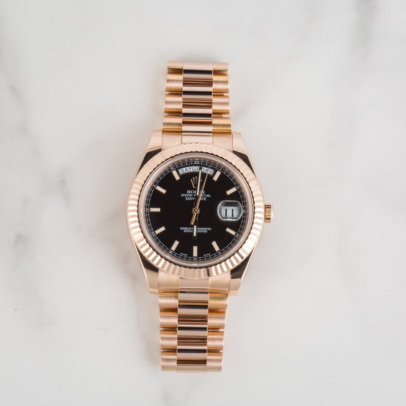 Rolex Day-Date II Ref 218235 Black Dial