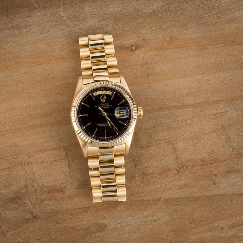 Rolex Day-Date 36 Ref 18038 Black Dial