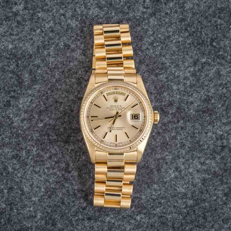 Pre-owned Rolex Day-Date Ref 18038 Champagne Dial