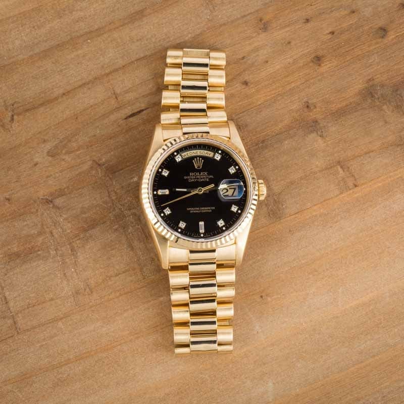 Rolex Day-Date 36 18238 Black Diamond Dial