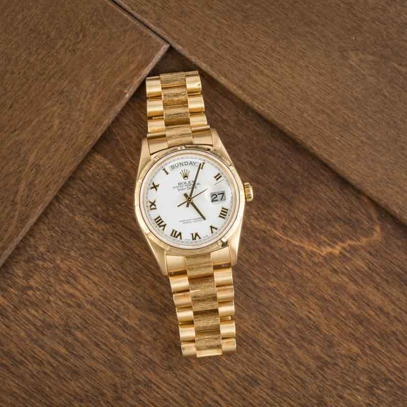 Rolex Day-Date 36 Yellow Gold 18248 Barked Finish