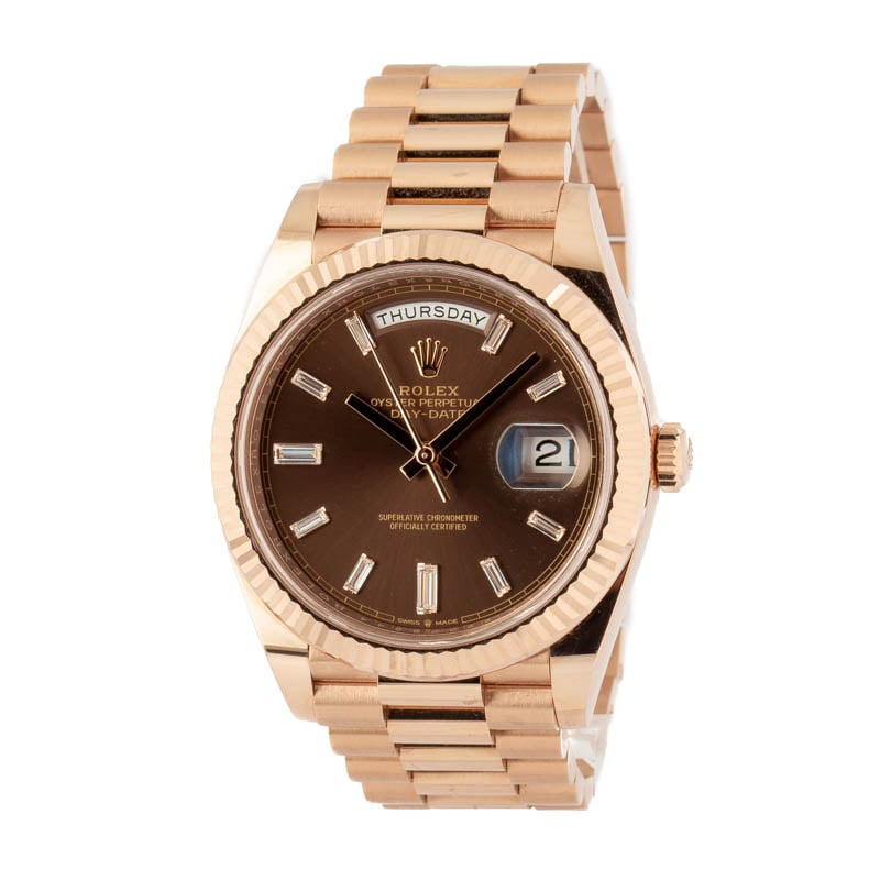 Pre-Owned Rolex Day-Date 40 Ref 228235 18k Everose Gold