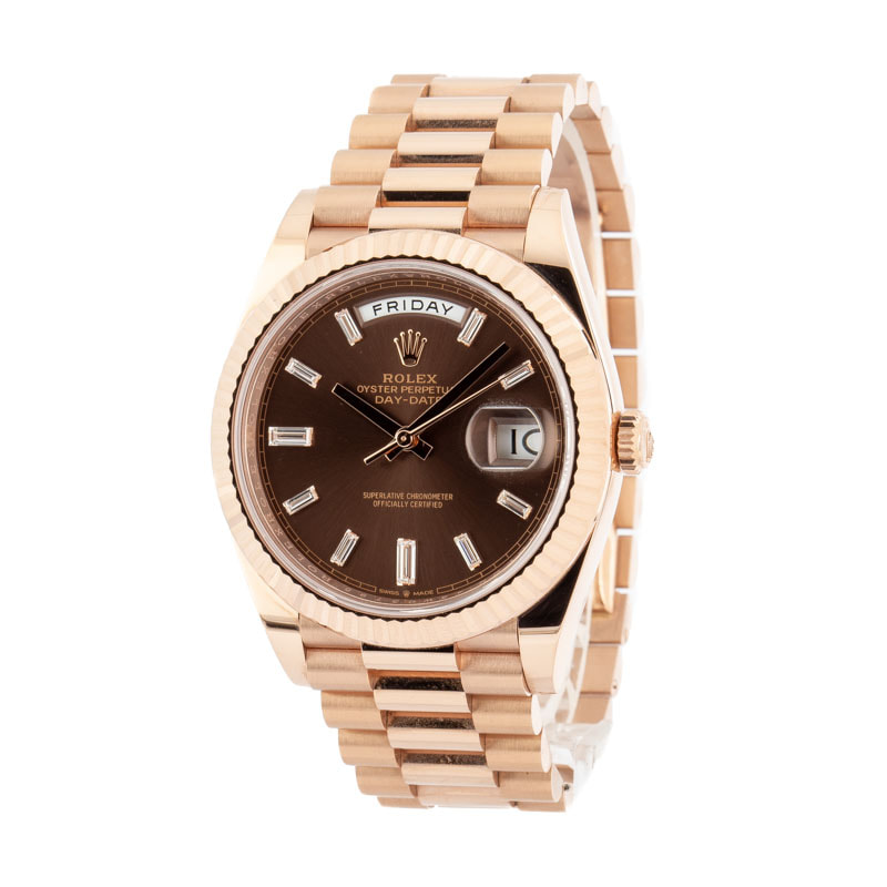 Pre-Owned Rolex Day-Date 40 Ref 228235 18k Everose Gold