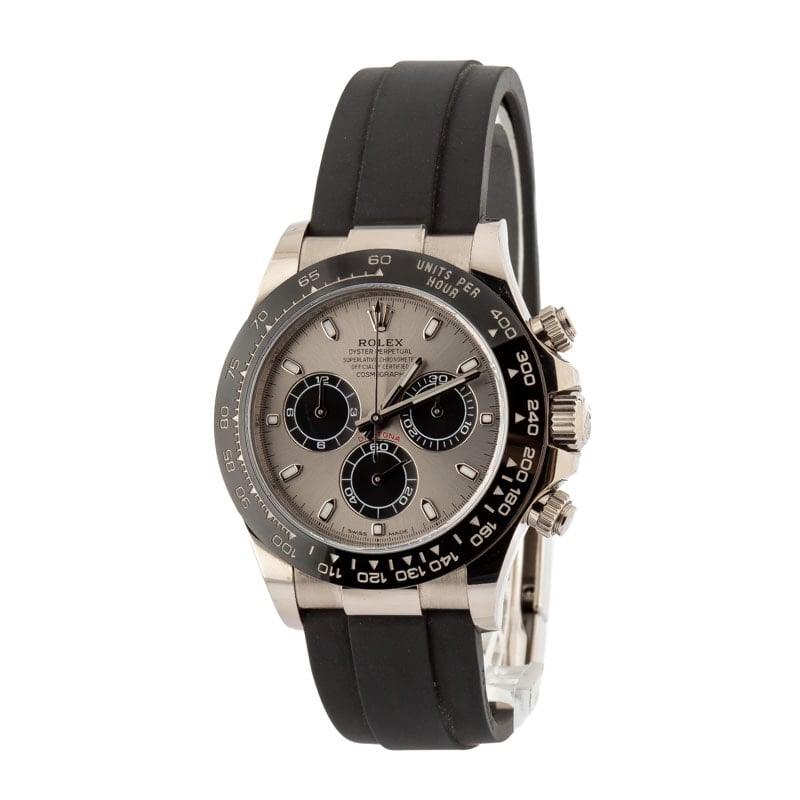 Rolex Daytona 116519 White Gold on Oysterflex