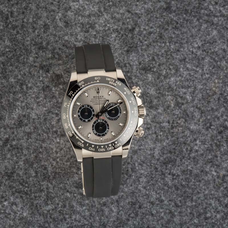 Rolex Daytona 116519 White Gold on Oysterflex