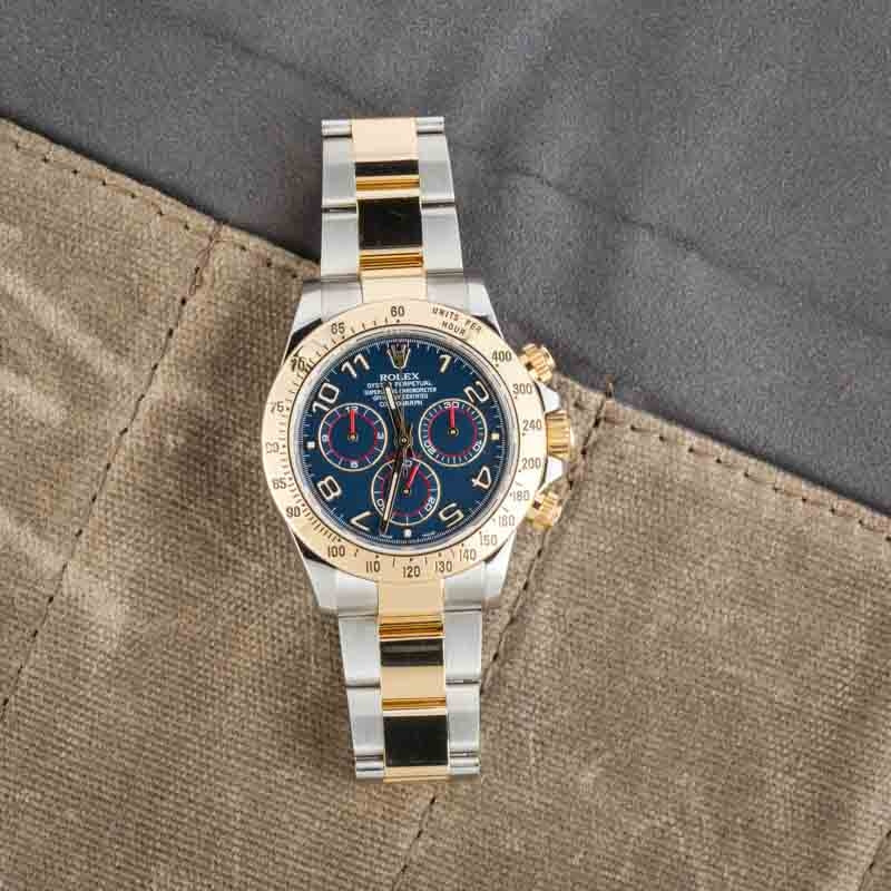 Preowned Rolex Daytona 116523 Blue Arabic Dial
