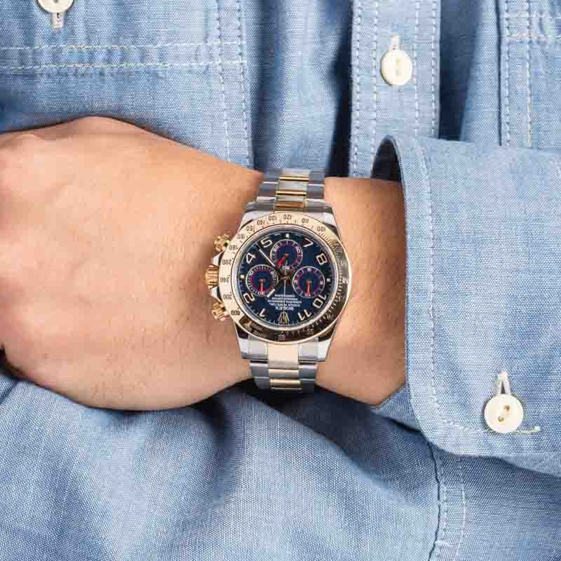 Preowned Rolex Daytona 116523 Blue Arabic Dial