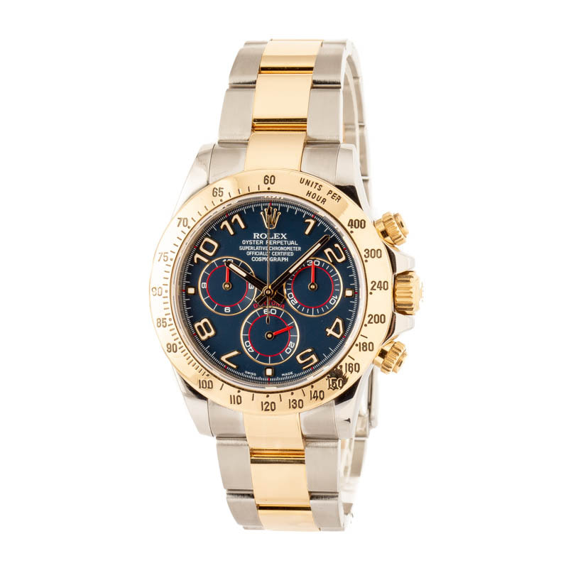 Preowned Rolex Daytona 116523 Blue Arabic Dial