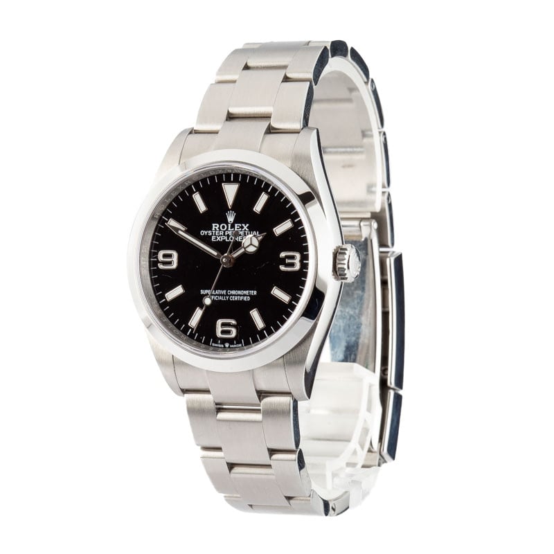 Pre-Owned Rolex Explorer 124270 Black Arabic Dial