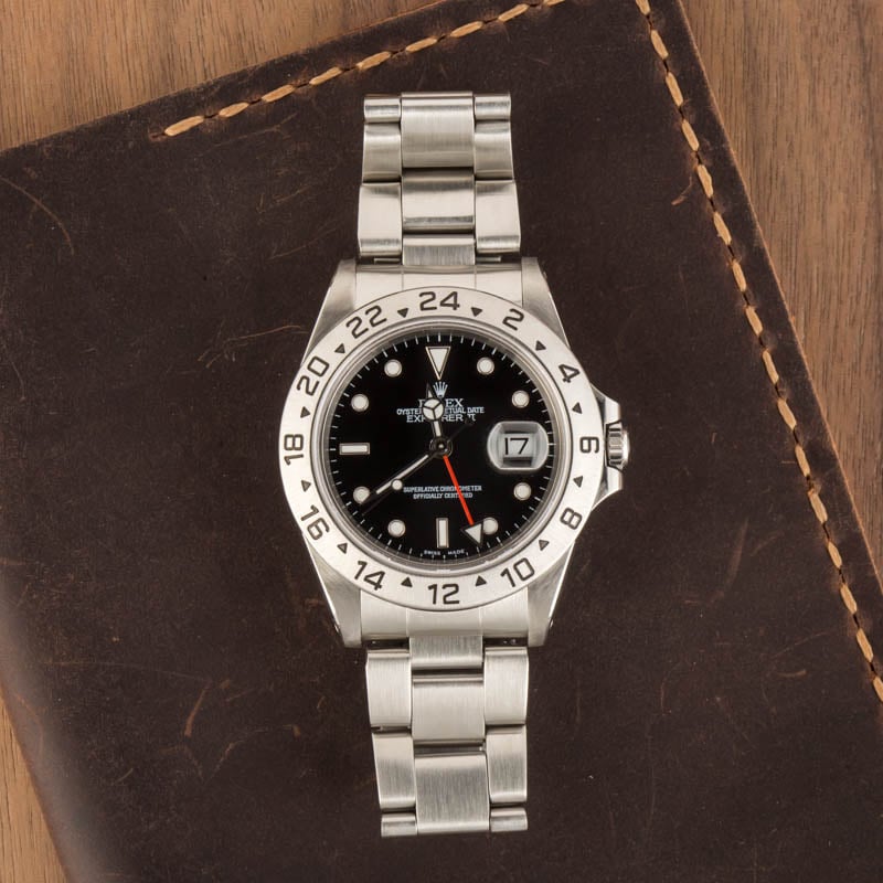 Pre-Owned Men's Rolex Explorer II Ref 16570 Black Dial