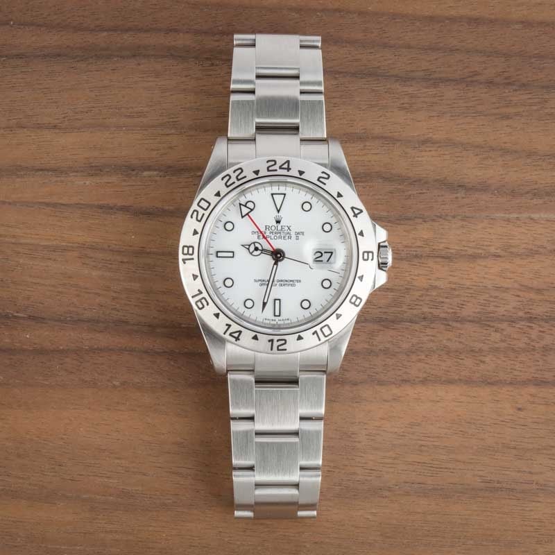 Used Rolex Explorer II 16570 White Dial